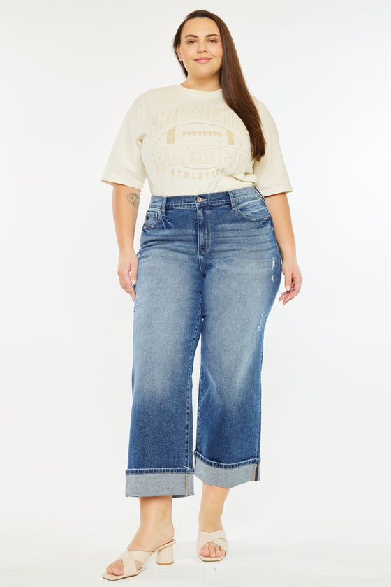 Conie High Rise Wide Leg Jeans (Plus Size) - Official Kancan USA