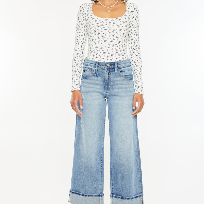 Sally High Rise Wide Leg Jeans - Official Kancan USA