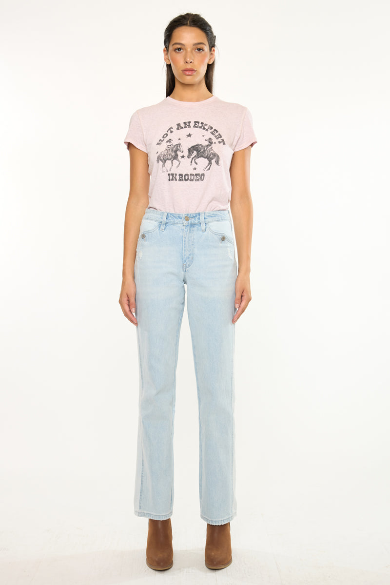 Maple High Rise Straight Leg Jeans
