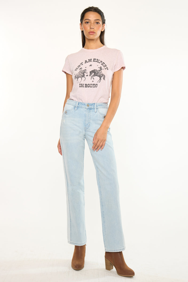 Maple High Rise Straight Leg Jeans
