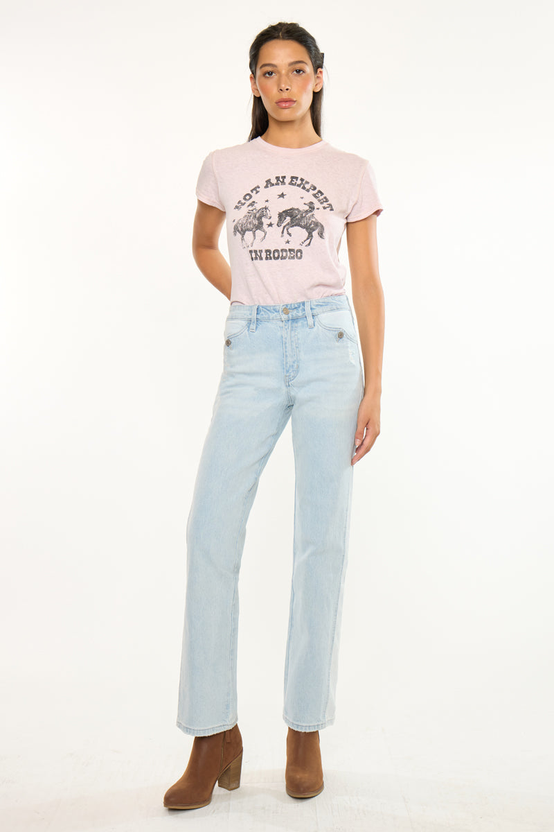 Maple High Rise Straight Leg Jeans