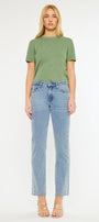 Evelyn  Mid Rise Slim Straight Leg Jeans - Official Kancan USA