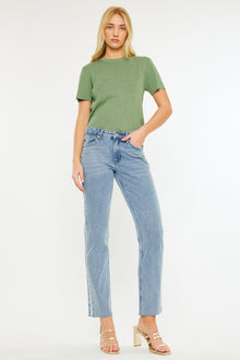  Evelyn  Mid Rise Slim Straight Leg Jeans - Official Kancan USA