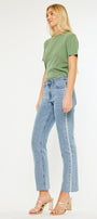 Evelyn  Mid Rise Slim Straight Leg Jeans - Official Kancan USA