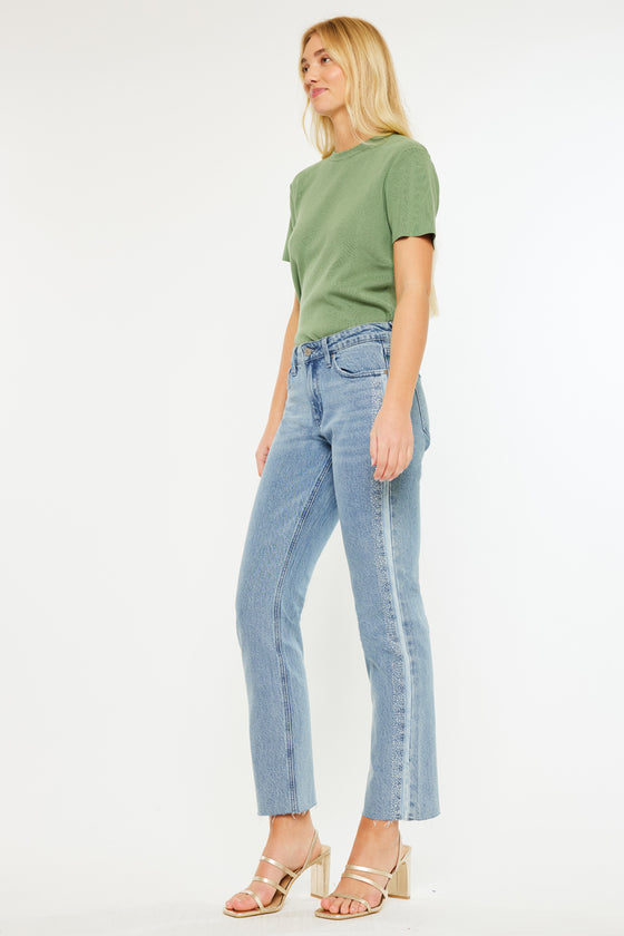 Evelyn  Mid Rise Slim Straight Leg Jeans - Official Kancan USA