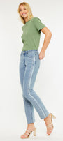 Evelyn  Mid Rise Slim Straight Leg Jeans - Official Kancan USA