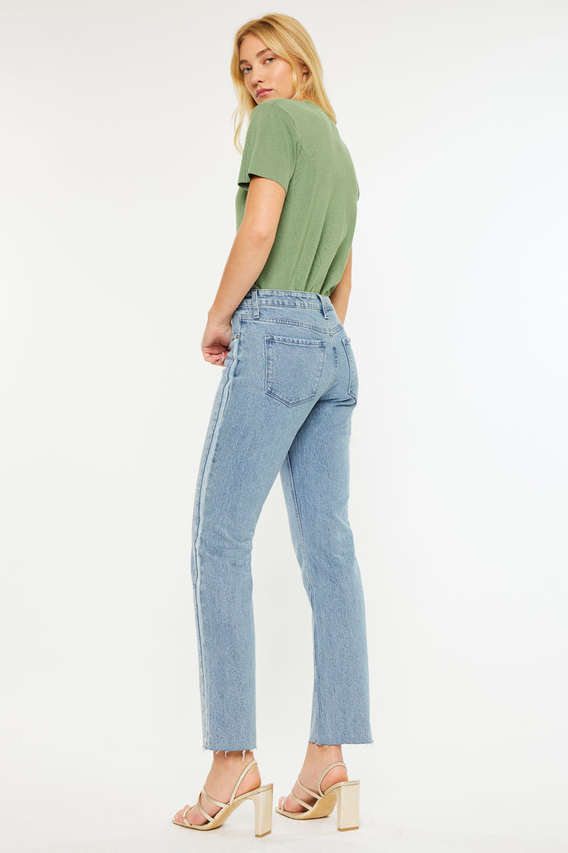 Evelyn  Mid Rise Slim Straight Leg Jeans - Official Kancan USA