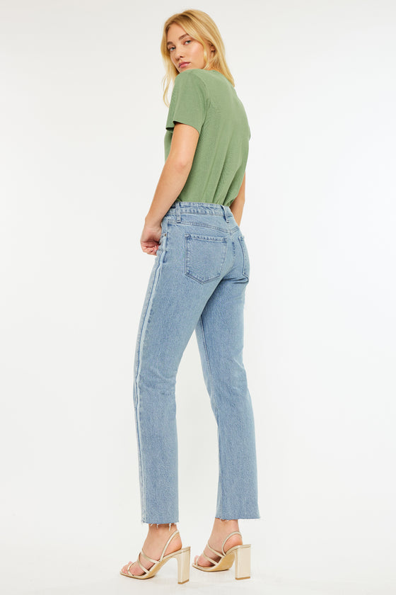 Evelyn  Mid Rise Slim Straight Leg Jeans - Official Kancan USA