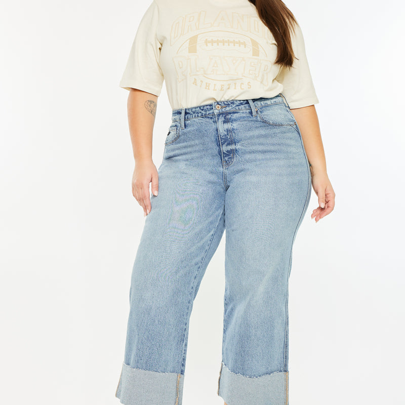 Jennie 90's Cropped Wide Leg Jeans (Plus Size) - Official Kancan USA