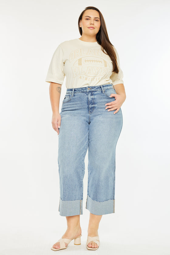 Jennie 90's Cropped Wide Leg Jeans (Plus Size) - Official Kancan USA