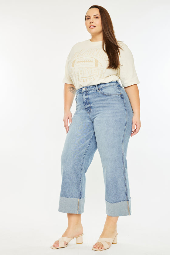 Jennie 90's Cropped Wide Leg Jeans (Plus Size) - Official Kancan USA