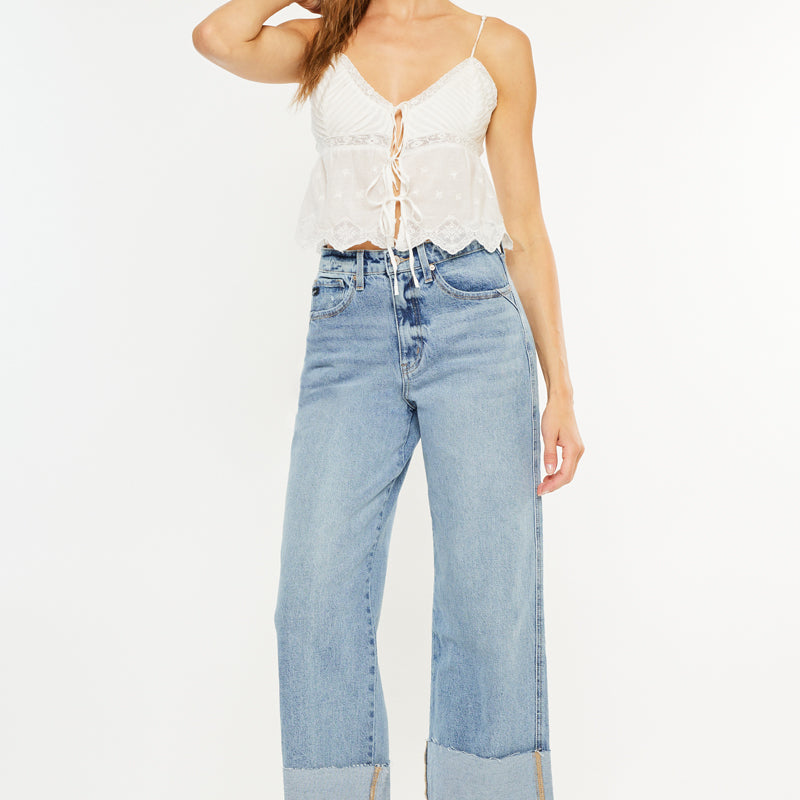 Alfie 90's Cropped  Wide Leg Jeans - Official Kancan USA