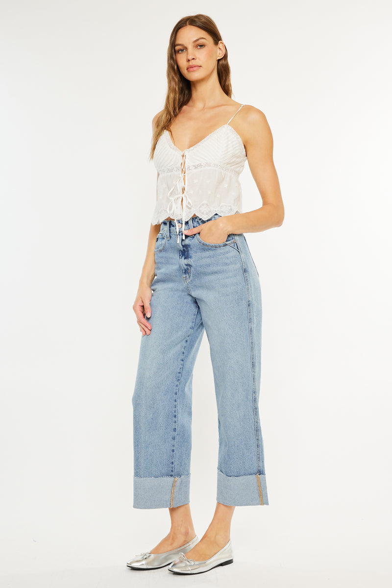 Alfie 90's Cropped Wide Leg Jeans – Kancan USA