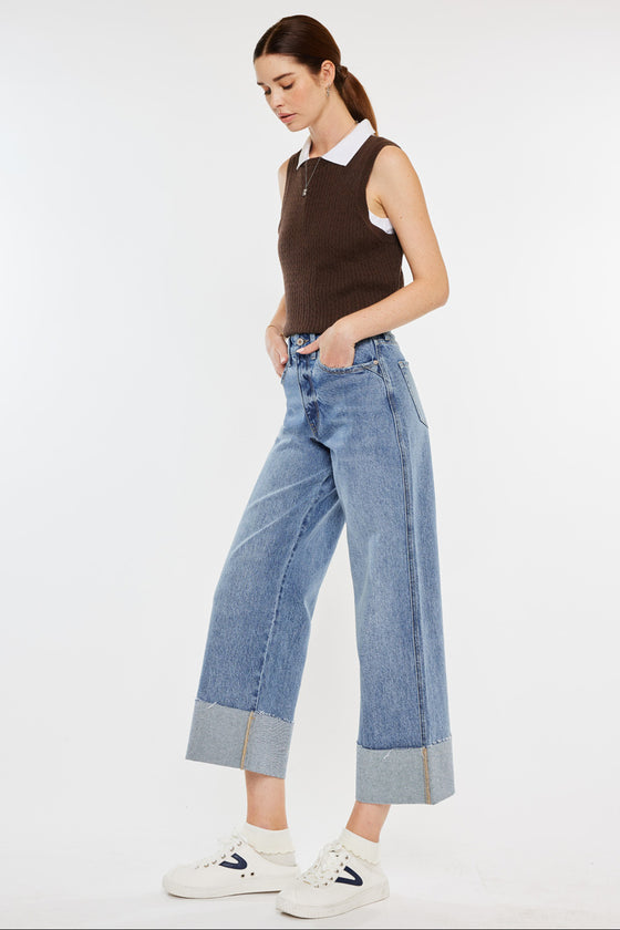 Alfie 90's Cropped  Wide Leg Jeans - Official Kancan USA