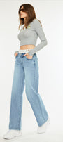 Caitlin High Rise Wide Leg Jeans - Official Kancan USA
