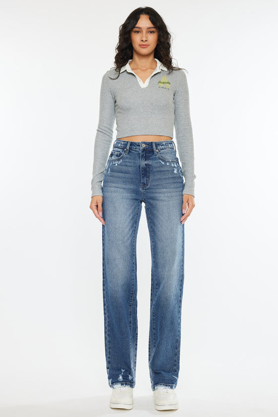 Viviana High Rise 90's Straight Leg Jeans - Official Kancan USA