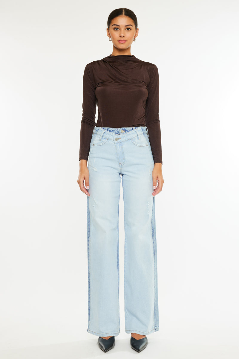 Clara High Rise Wide Leg Jeans - Official Kancan USA