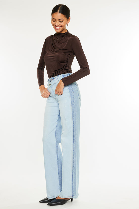Clara High Rise Wide Leg Jeans - Official Kancan USA