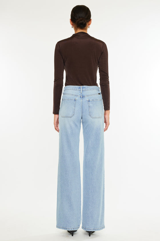Clara High Rise Wide Leg Jeans - Official Kancan USA