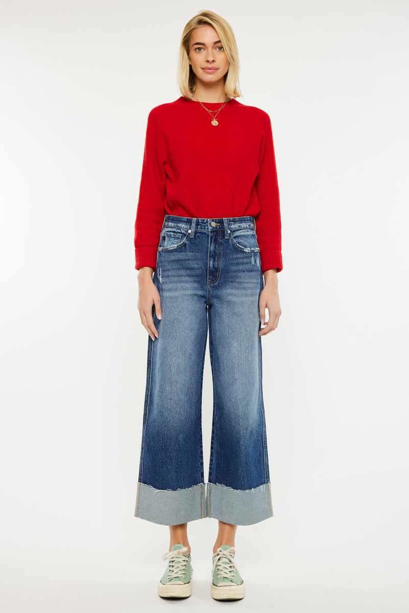 Lynn 90's Crop Wide Jeans | Vintage Wide Leg Fit – Kancan USA
