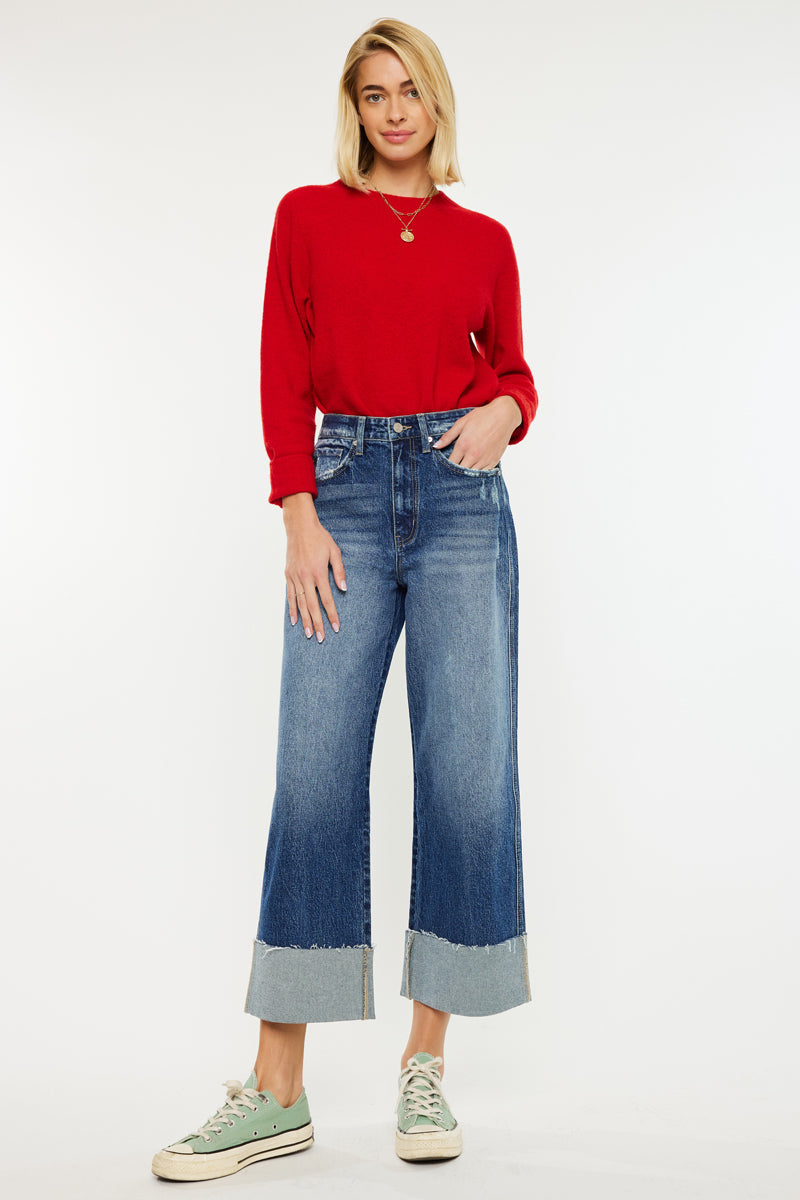 Lynn 90's Crop Wide Jeans | Vintage Wide Leg Fit – Kancan USA