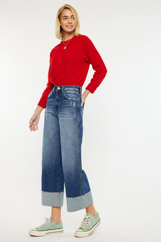 Lynn 90's Cropped Wide Leg Jeans - Official Kancan USA