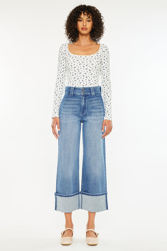 Irna 90's Cropped Wide Leg Jeans - Official Kancan USA