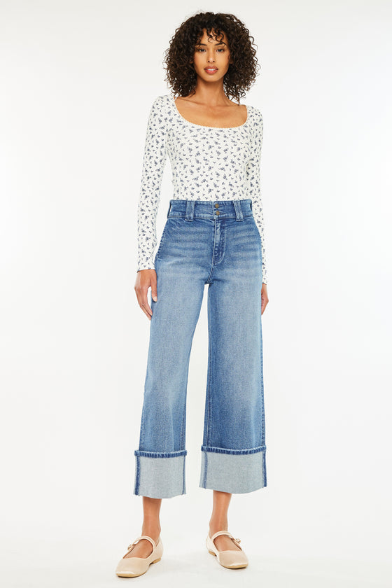 Irna 90's Cropped Wide Leg Jeans - Official Kancan USA