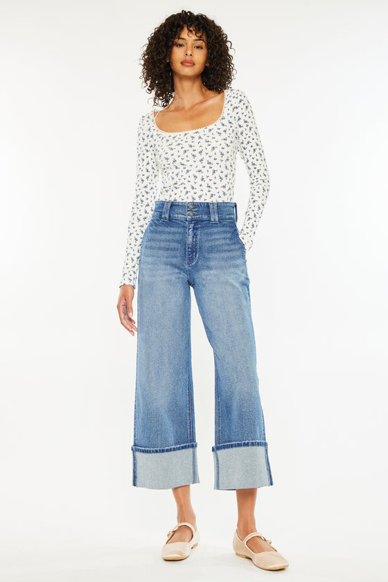 Irna 90's Cropped Wide Leg Jeans - Official Kancan USA