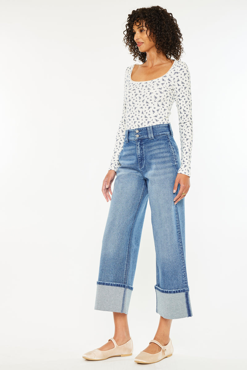 Irna 90's Cropped Wide Leg Jeans - Official Kancan USA