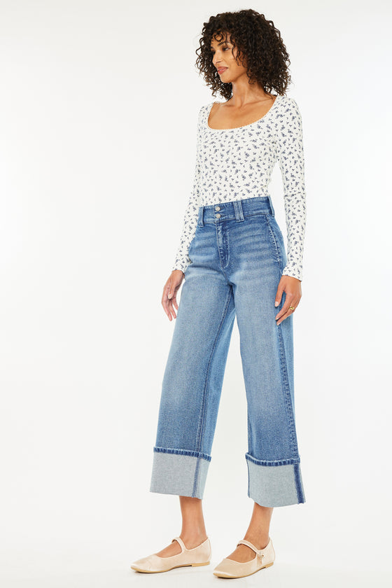 Irna 90's Cropped Wide Leg Jeans - Official Kancan USA