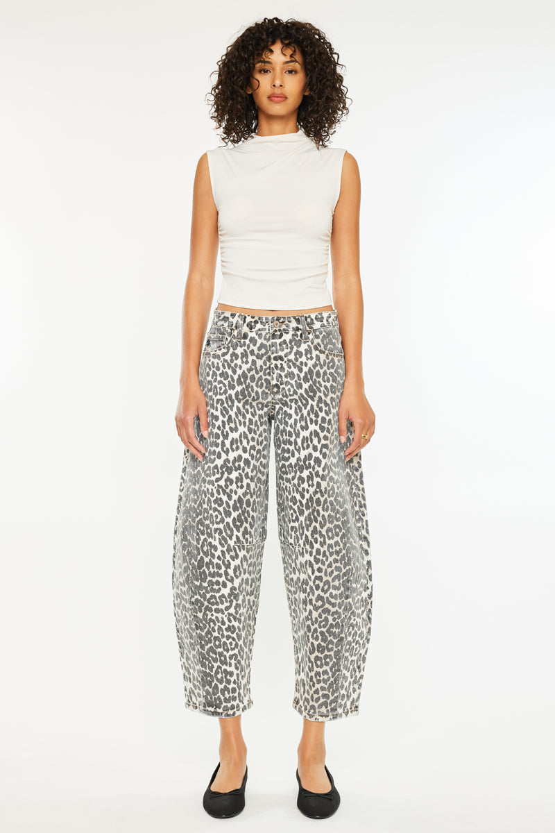 Xena High Rise Leopard Horseshoe Jeans - Official Kancan USA