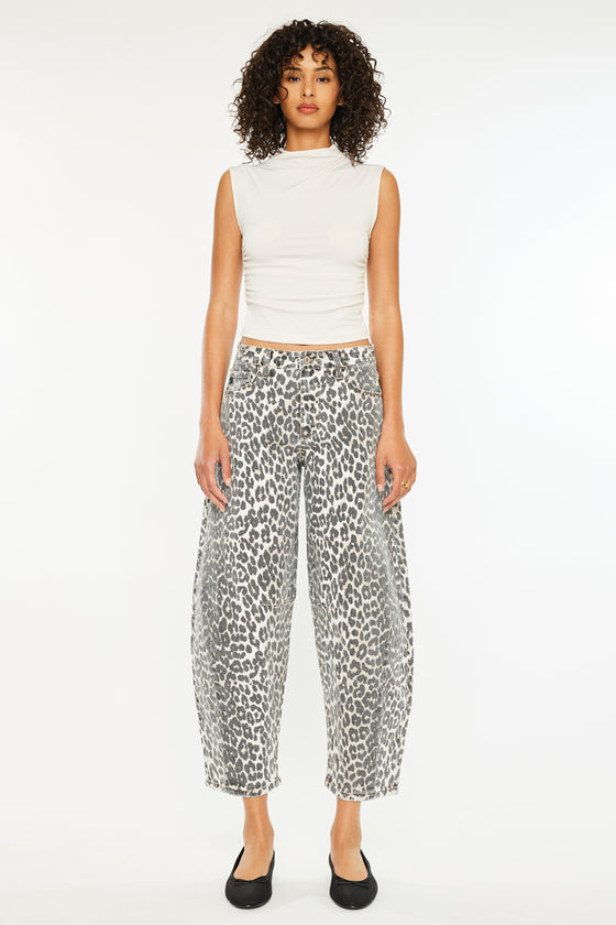 Xena High Rise Leopard Horseshoe Jeans - Official Kancan USA