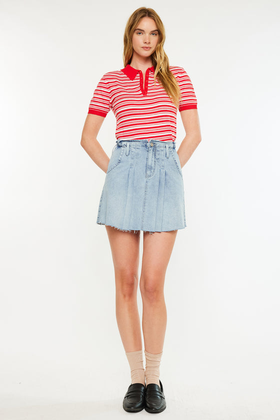 Kerro High Rise Midi Skater Skirt