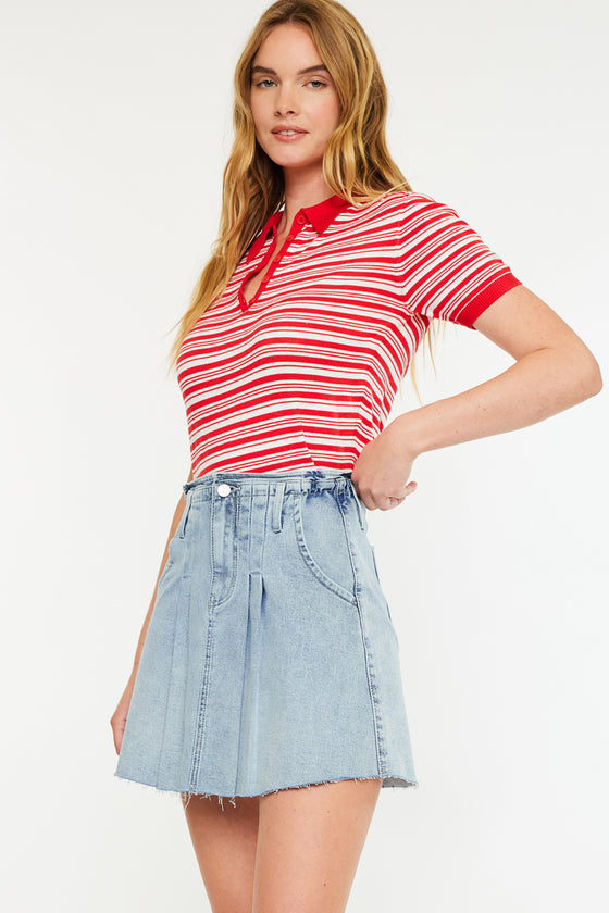 Kerro High Rise Midi Skater Skirt