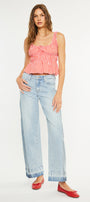 Carlise Mid Rise Color Block Wide Leg Jean - Official Kancan USA