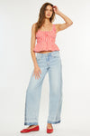 Carlise Mid Rise Color Block Wide Leg Jean - Official Kancan USA