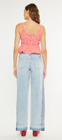 Carlise Mid Rise Color Block Wide Leg Jean - Official Kancan USA