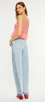 Carlise Mid Rise Color Block Wide Leg Jean - Official Kancan USA