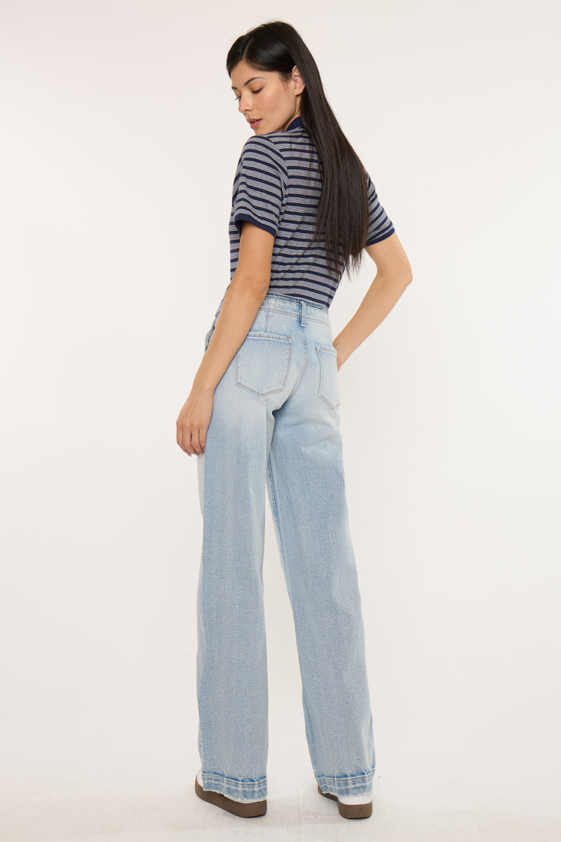 Lulu Mid Rise Wide Leg Trousers