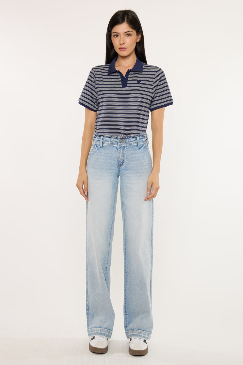 Lulu Mid Rise Wide Leg Trousers