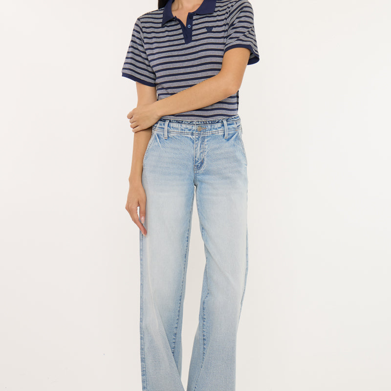 Lulu Mid Rise Wide Leg Trousers