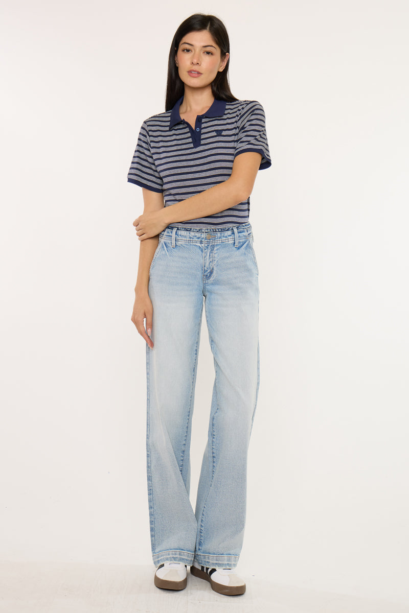 Lulu Mid Rise Wide Leg Trousers