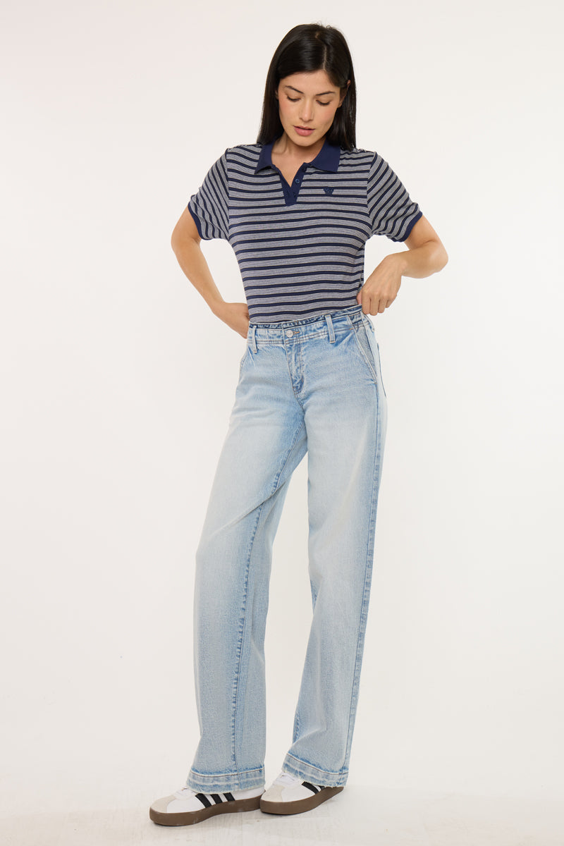 Lulu Mid Rise Wide Leg Trousers