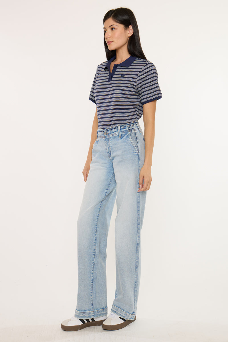 Lulu Mid Rise Wide Leg Trousers