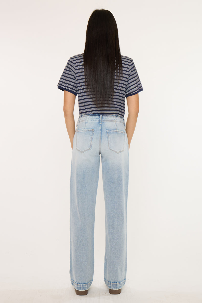 Lulu Mid Rise Wide Leg Trousers