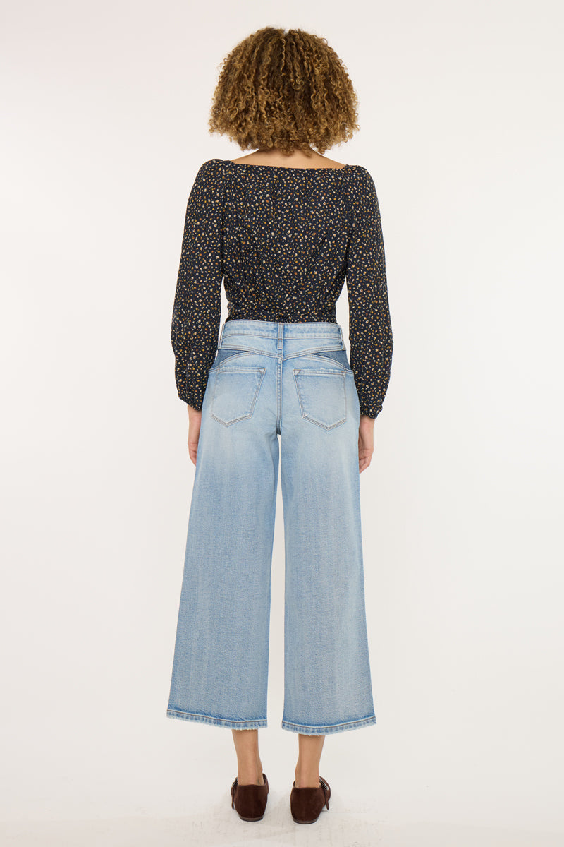 Lorinne High Rise Crop Wide Leg Jeans