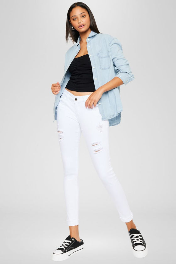 June Low Rise Ankle Skinny Jeans - Official Kancan USA