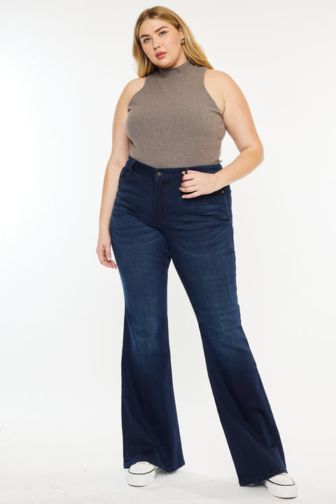 Anna Mid Rise Flare Jeans Plus Size Official Kancan USA