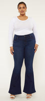 Darcy Mid Rise Flare Jeans (Petite Plus) - Official Kancan USA